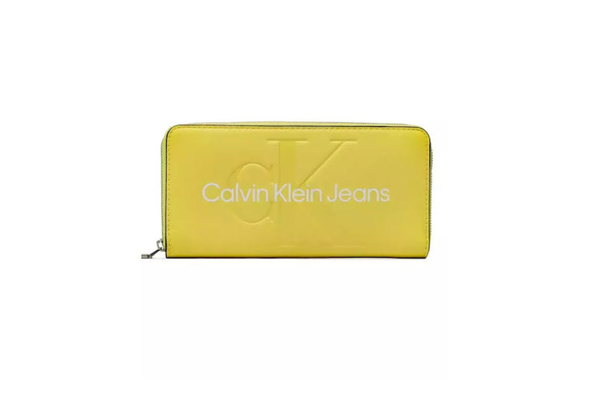Calvin Klein Sculpted Mono Zip Around Mono Πορτοφόλι (K60K607634 LAE) Κίτρινο
